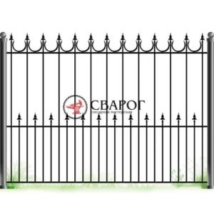 Вычурное сварное ограждение с ковкой А3250 вариант 3