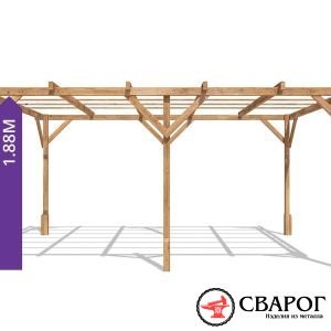 Деревянная беседка «Утопия» 4м х 3м